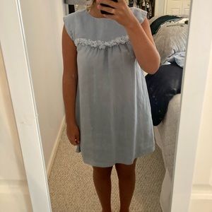 Reformation Blue Linen Shift Dress